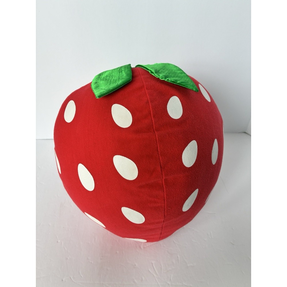 Sonoma Red Strawberry Shaped Throw Pillow Plush Maximalist Home Decor Satin Top